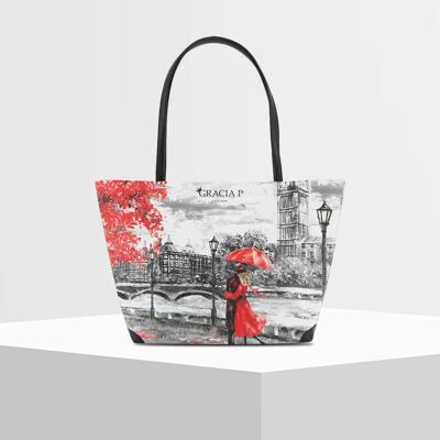 Shopper V Bag di Gracia P -Made in Italy- London Vintage