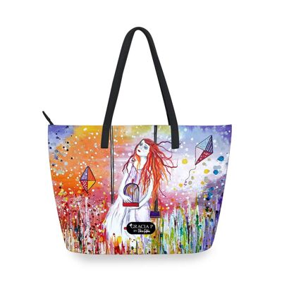 Shopper V Bag by Gracia P -Made in Italy- Luce Silvia Guglie