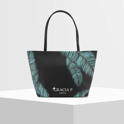Shopper V Bag von Gracia P -Made in Italy- Federn