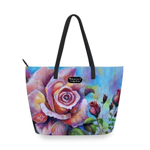 Shopper V Bag di Gracia P -Made in Italy- Profumo di rose