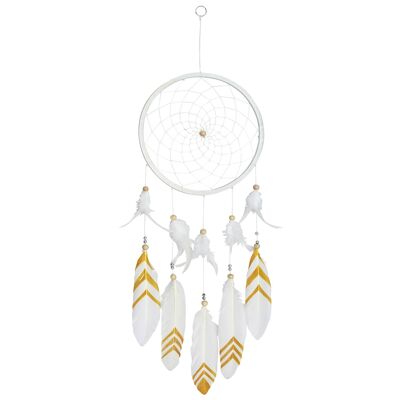 Window decoration dream catcher white gold 22cm