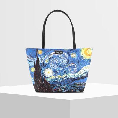 Bolso Shopper V de Gracia P -Made in Italy- Noche estrellada