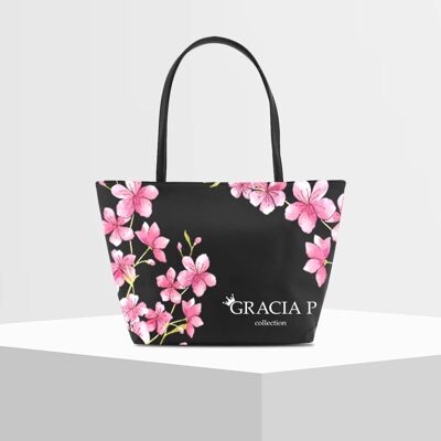 Shopper V Bag by Gracia P -Made in Italy- Sweet flowers