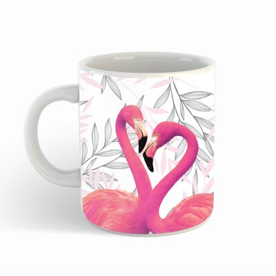 Sublimation mug - Mug - White flamingo