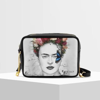 Tizy Bag di Gracia P - Fabriqué en Italie - Frida white art 1