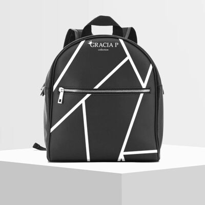 Backpack by Gracia P - Backpack - Made in Italy - Abstract b w