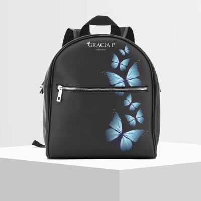 Backpack by Gracia P - Backpack - Made in Italy - Blue butterfly