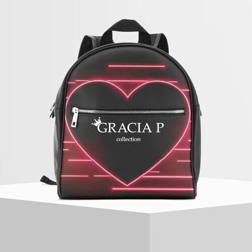 Zaino di Gracia P - Backpack - Made in Italy - Cuore fluo