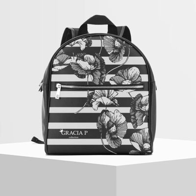 Gracia P Backpack - Backpack - Made in Italy - Flowers stripes
