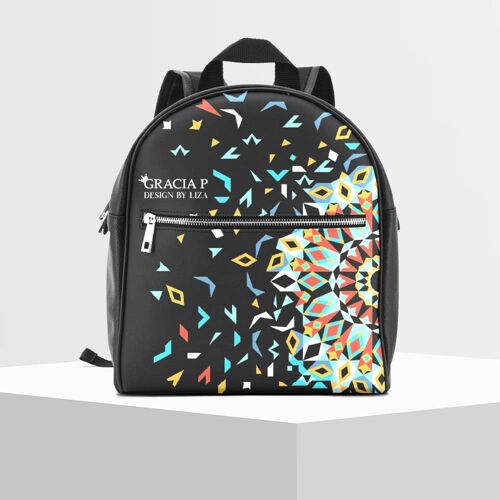 Zaino di Gracia P - Backpack - Made in Italy - Mosaico Black