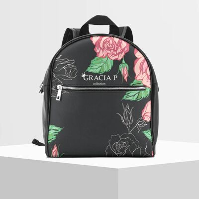 Gracia P Backpack - Sac à dos - Fabriqué en Italie - Black Rose