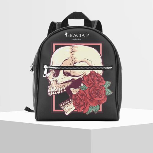 Zaino di Gracia P - Backpack - Made in Italy - Skull rose