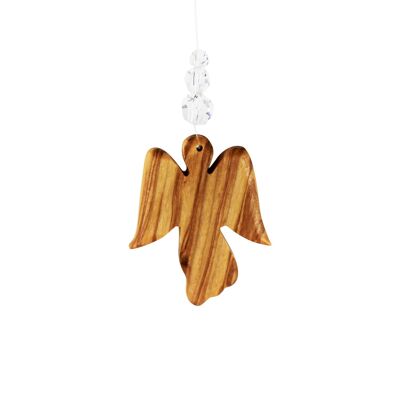 Window decoration made of olive wood Angel with 3 pearls
