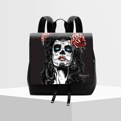 Molly backpack by Gracia P - Backpack - Lady Skull rose colors