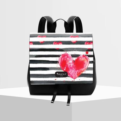 Molly Liza Love Stripes Backpack by Gracia P - Backpack
