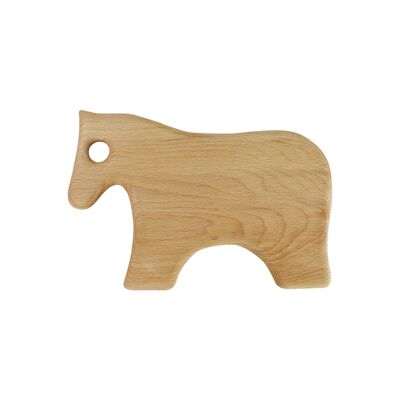 Wooden breakfast board with animal motif horse
