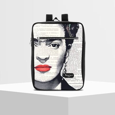 Mochila de viaje Gracia P- mochila -Made in Italy- Frida blanco