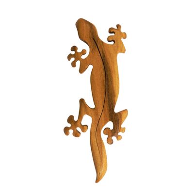 Marcapáginas de salamandra de madera hecho a mano