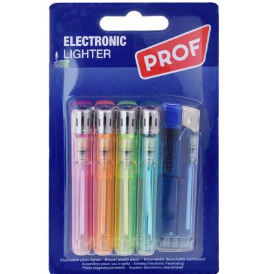 lot of 5 electronic lighters assorted colors