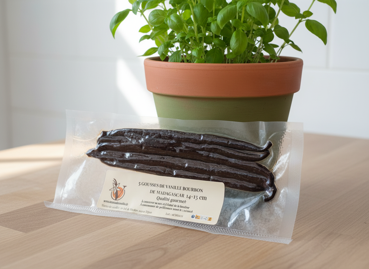 5 Gourmet vanilla pods 14 - 15cm vacuum packed