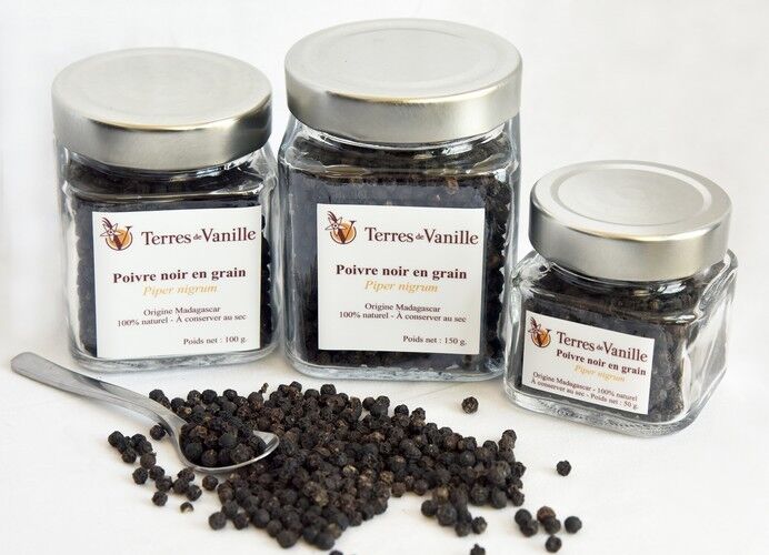 Schwarzer Pfeffer aus Madagaskar -- Glas, 50gr