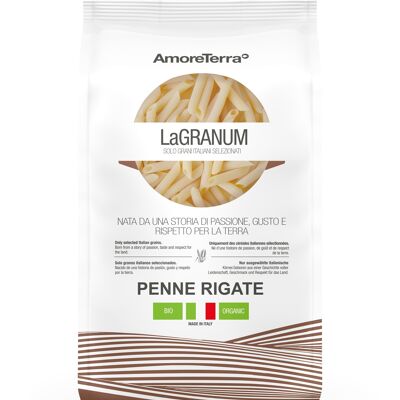 ORGANIC PENNE RIGATE - 100% ORGANIC ITALIAN WHEAT - HIGH QUALITY - GUARANTEED SUPPLY CHAIN - ECOLOGICAL PACK