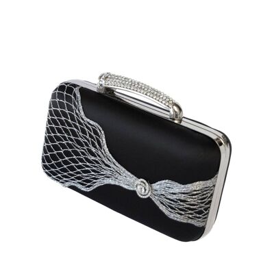 Bolso de Fiesta Negro y Plata ALYSSY