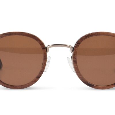 Titanium and walnut wood sunglasses. For men and women