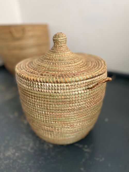 Set of 3 Seagrass baskets woven with baobab - 3er Körbe Set aus Seagrass mit Baobab geflochten