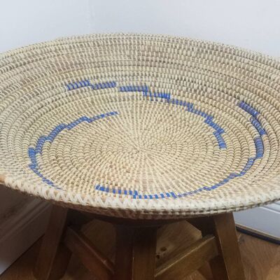 Decorative handwoven braided seagrass basket