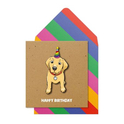Labrador Party Hat Happy Birthday