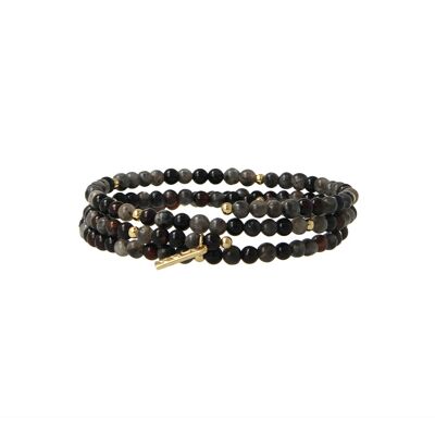 Bracciale Ivy Triple Nero - Grande