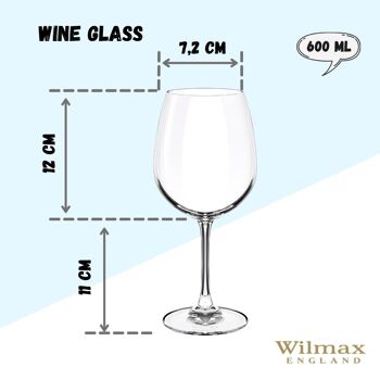 WINE GLASS 600ML WL‑888014/6A (Set of 6) 7