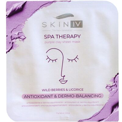FACE MASK IN FABRIC WITH PURPLE ANTIOXIDANT AND DERMO-BALANCING CLAY