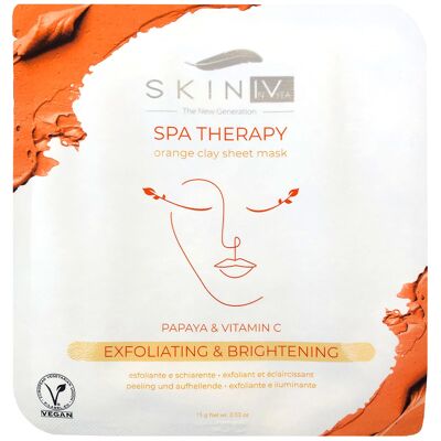 FACE MASK IN FABRIC WITH EXFOLIATING AND LIGHTENING ORANGE CLAY