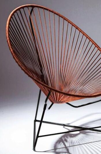 Chaise en cuir classique ACAPULCO - Cuir marron
