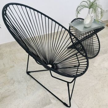 Chaise en cuir classique ACAPULCO - Cuir noir 1