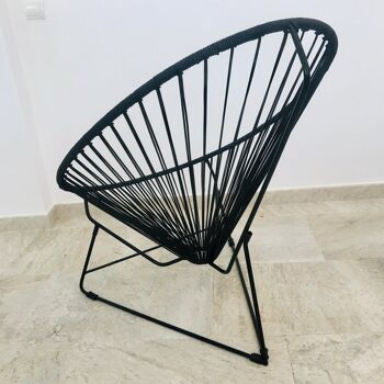 Chaise en cuir classique ACAPULCO - Cuir noir 2