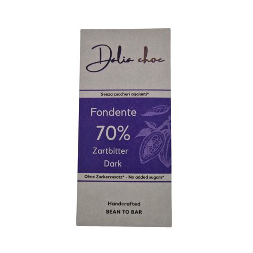 DALIA CHOC DARK CHOCOLATE 70% - NO ADDED SUGARS70 g