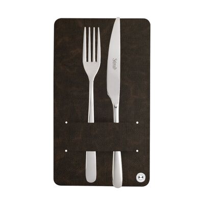 CUTLERY HOLDER porta posate JUTA  conf. 4 pz. - MARRONE