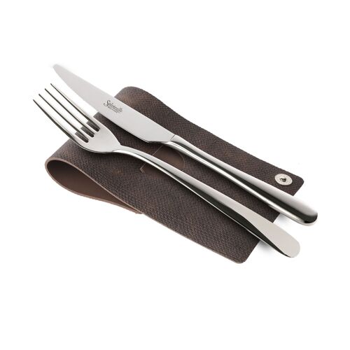 CUTLERY REST poggia posate JUTA  conf. 4 pz. - MARRONE