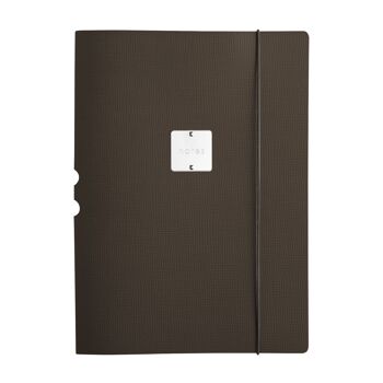 BUREAU PORTFOLIO cartelletta porta blocco etichetta METAL LUCIDA notes " CHEF " - MARRONE