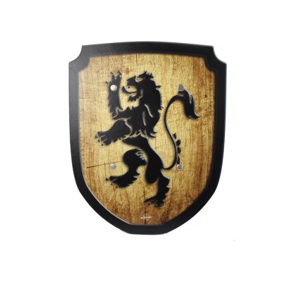 León escudo heráldico, juguete de madera