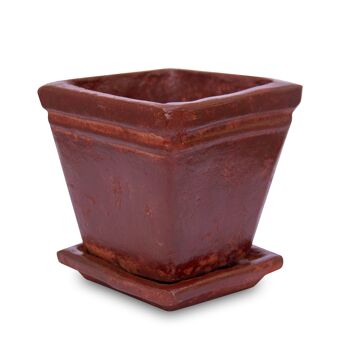Pot de fleurs mexicain traditionnel en argile 1