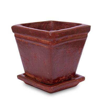 Traditional Mexican flowerpot in clay