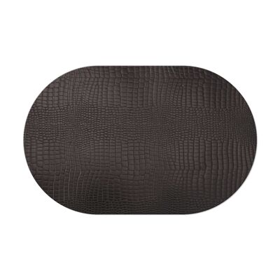 TOVAGLIETTE TAPPETINI D'ARREDO OVALI 30x47 cm pezzo singolo FASHION  KROKO - NERO