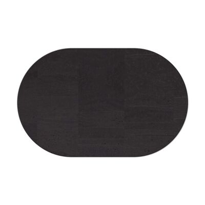 TOVAGLIETTE TAPPETINI D'ARREDO OVALI 30x47 cm pezzo singolo sp. 2.5 - NERO
