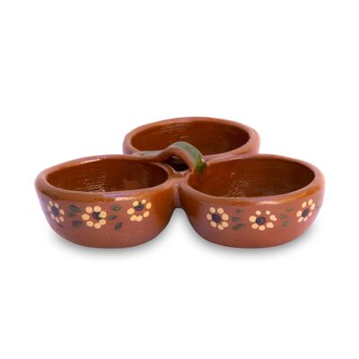 Round 3 clay dip bowls from Mexico