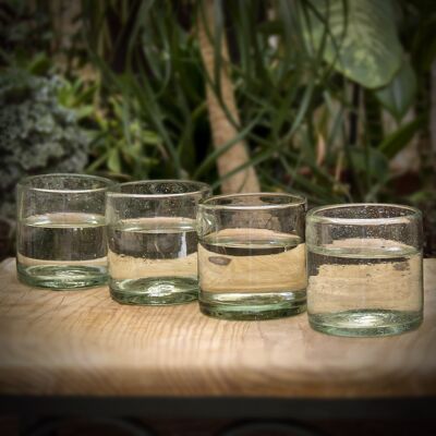 Mouth-blown drinking glasses set of 4 clear 350ml