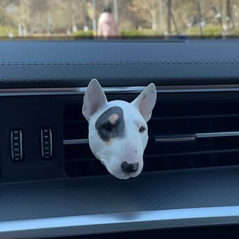 Dog Bull Terri - Diffuseur de voiture personnalisé fait à la main - Blanc 2